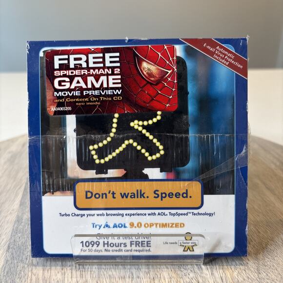 AOL 9.0 “Don’t Walk. Speed.” Promo CD (with Spider-Man 2 Game preview) - Picture 1 of 2